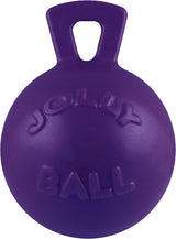 Jolly Pets Tug-n-Toss Heavy Duty Dog Toy Ball with Handle, 8 Inches/Large, Blueberry