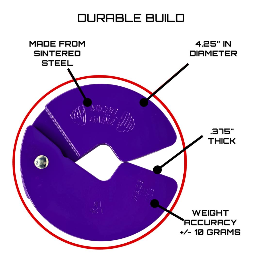 Micro Gainz Dumbbell Fractional 1.25lb Weight Plate, Ideal for Micro Loading, (Choose Color) 2 Piece Fractional Weight Plates, Designed for Dumbbell Training, Made In USA