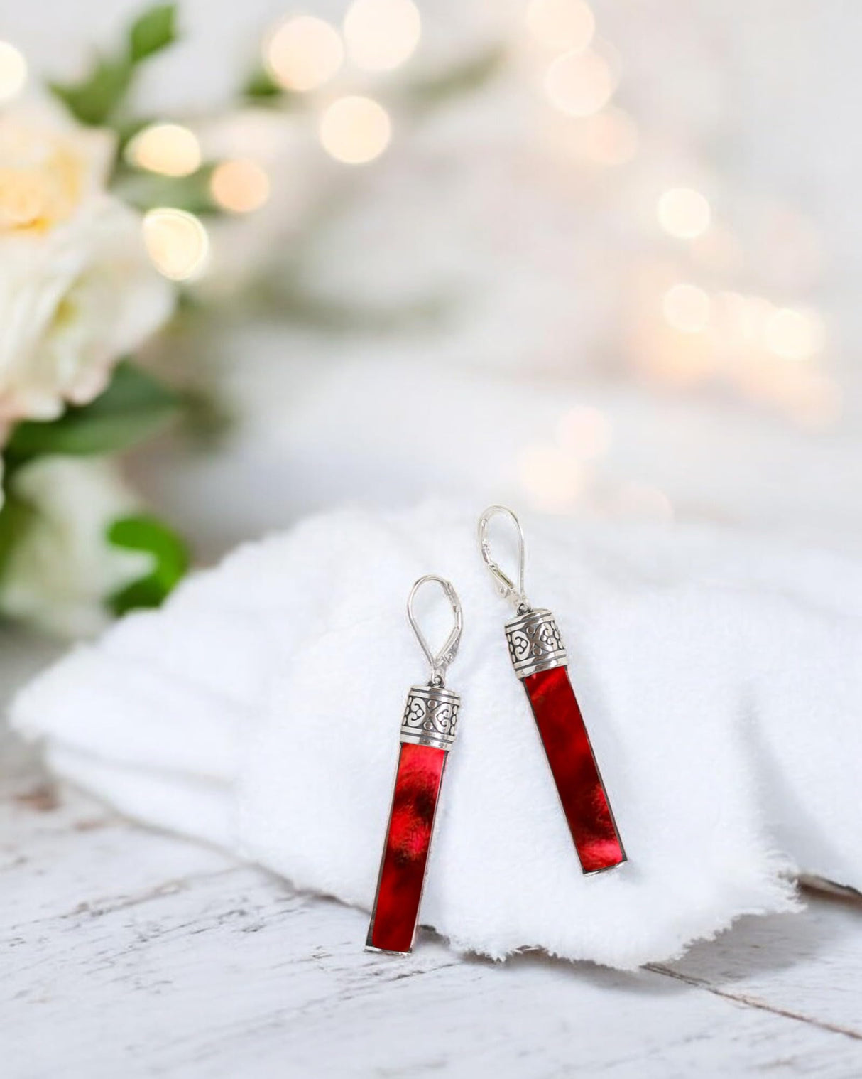 Recycled Antique Bottle and Dishware and Sterling Silver Bottoms Up Lever Back Earrings (Vintage Mason Jar)