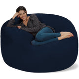 Chill Sack Bean Bag Chair: Giant 5' Memory Foam Furniture Bean Bag - Big Sofa with Soft Micro Fiber Cover - Black