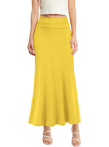 Hybrid & Company Women Versatile Fold Over Waist Maxi Skirt/Convertible Dress