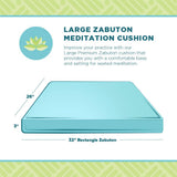 Bean's ZABUTON Meditation Cushions - Colorful Cotton Yoga Prayer Zen Kneeling Pad Base for Zafu Pillow - Medium & Large - Traditional Natural Recycled Cotton Fill - Floor Sitting Comfort - Made in USA