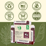 USDA Organic Lip Balm 6-Pack by Earth's Daughter Stocking Stuffers - Fruit Flavors, Beeswax, Coconut Oil, Vitamin E - Best Lip Repair Chapstick for Dry Cracked Lips - Moisturizing Lip Care