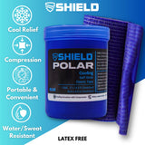 SHIELD Polar | Cooling Compress Bandage Wrap, Instant Cold Compression, Athletic Tape for Muscle Pain and Swelling, No Refrigeration Needed, Blue