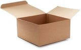 Made in USA 10-Count Recycled Brown Kraft Gift Boxes (5" X 5" X 3") with Tuck Lids for Weddings, Crafting and Baking Packaging Needs