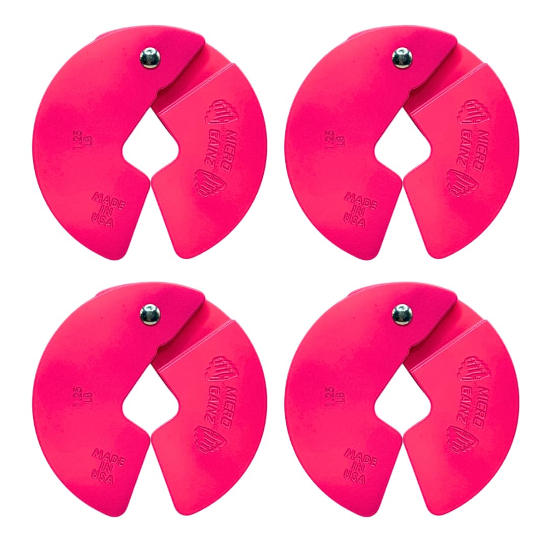 Micro Gainz Dumbbell Fractional 1.25lb Weight Plate, Ideal for Micro Loading, (Choose Color) 4 Piece Fractional Weight Plates, Designed for Dumbbell Training, Made In USA