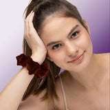 Velvet Scrunchies Premium Plush Soft Ponytail Holder Made in the USA Black
