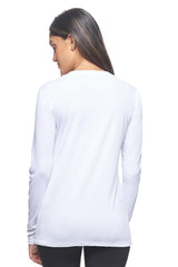 Expert Brand USA-Made Women's Drimax Dry Fit V Neck Athletic Long Sleeve