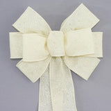 Red Embossed Weatherproof Wreath Bow - Package Perfect Bows Made in USA (10 inch bow)