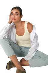 NIKIBIKI Women Seamless Reversible Ribbed Tank Top, Made in U.S.A, One Size