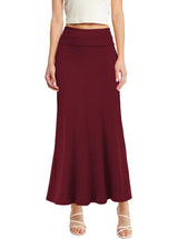 Hybrid & Company Women Versatile Fold Over Waist Maxi Skirt/Convertible Dress