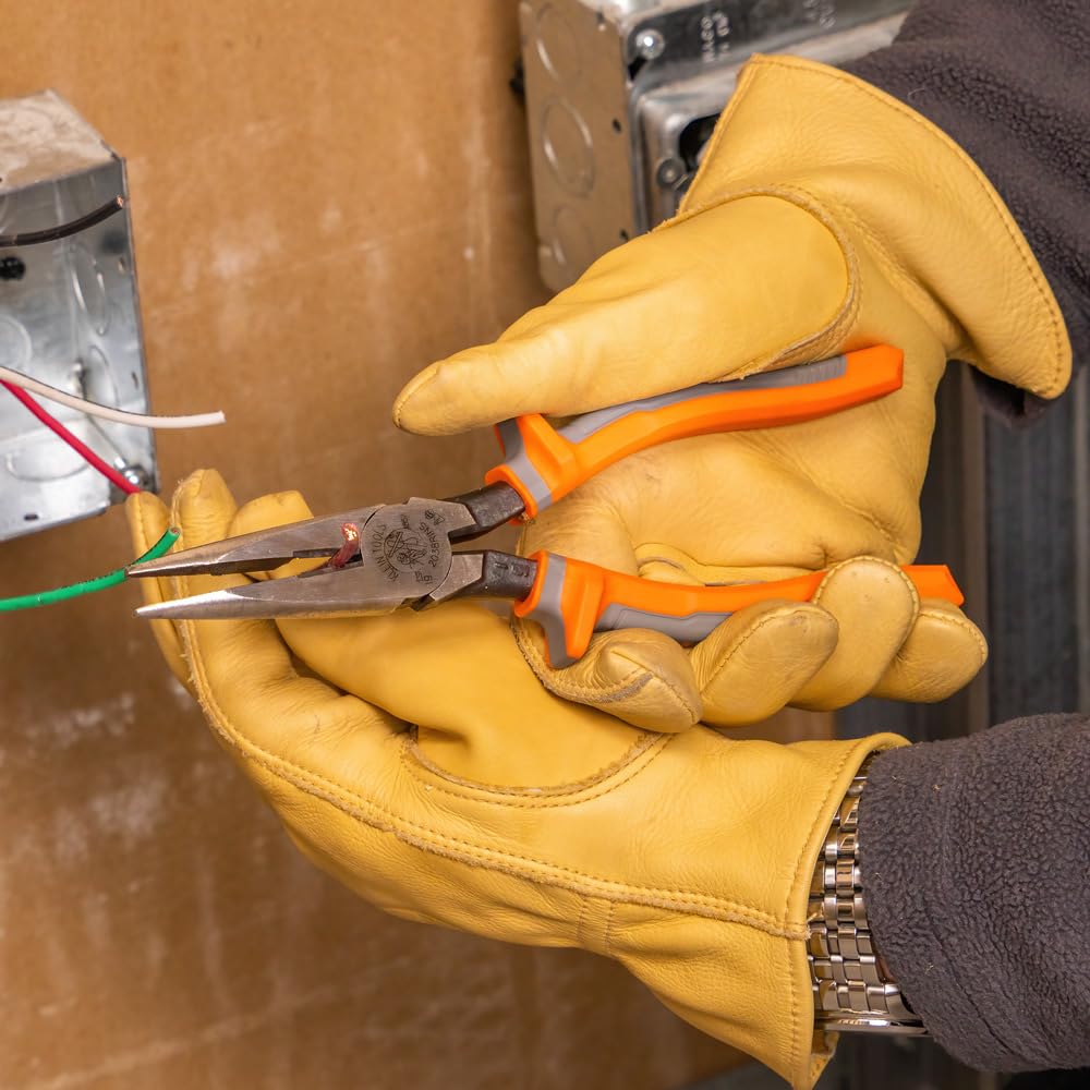 Klein Tools 1005RINS Insulated Pliers, Made in USA, Cutting / Crimping Tool for Insulated and Non-Insulated 10 to 22 AWG Wire and Connectors,1000V Rated