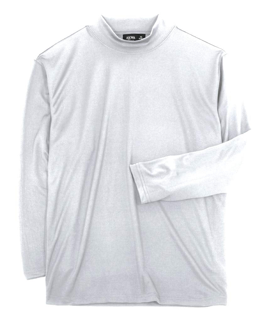 Akwa Men's Moisture Wicking Mock Turtle Tee Made in USA Lightweight Soft T-Shirt Made in USA