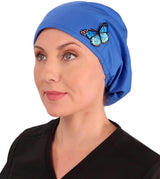 Sparkling EARTH Riley Medical Scrub Caps with Flat Front and Roomy Back - Adjustable Cord Lock Closure - Made in The USA!