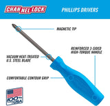 CHANNELLOCK P104H #1 x 4-inch Professional Phillips Screwdriver, Magnetic Tip, Made in USA, Molded Tri-Lobe Grip