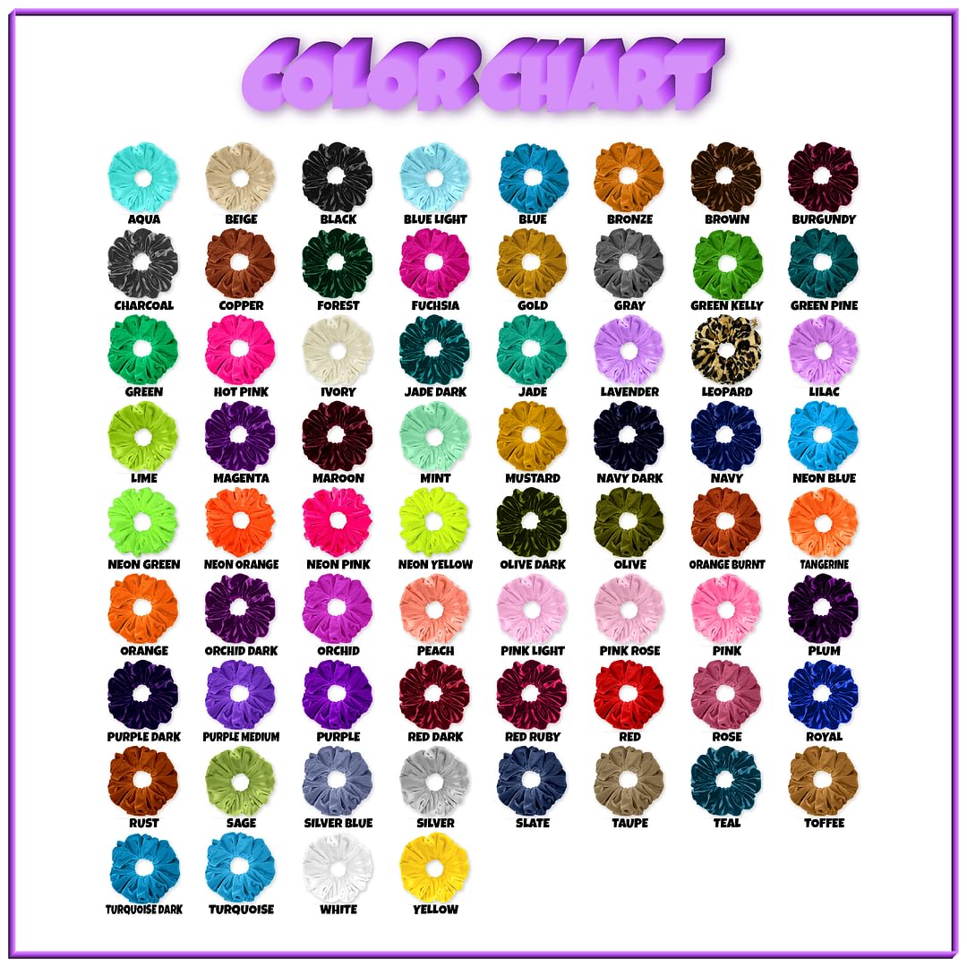 Velvet Scrunchies King Size Leopard XXL Plush Ponytail Holders Oversized Big Made in the USA