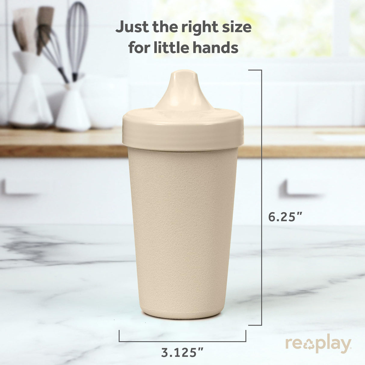 Re-Play Made in USA 10 Oz. Sippy Cups for Toddlers, Pack of 4 - Reusable Spill Proof Cups for Kids, Dishwasher/Microwave Safe - Hard Spout Sippy Cups for Toddlers 3.13" x 6.25", Desert Roses