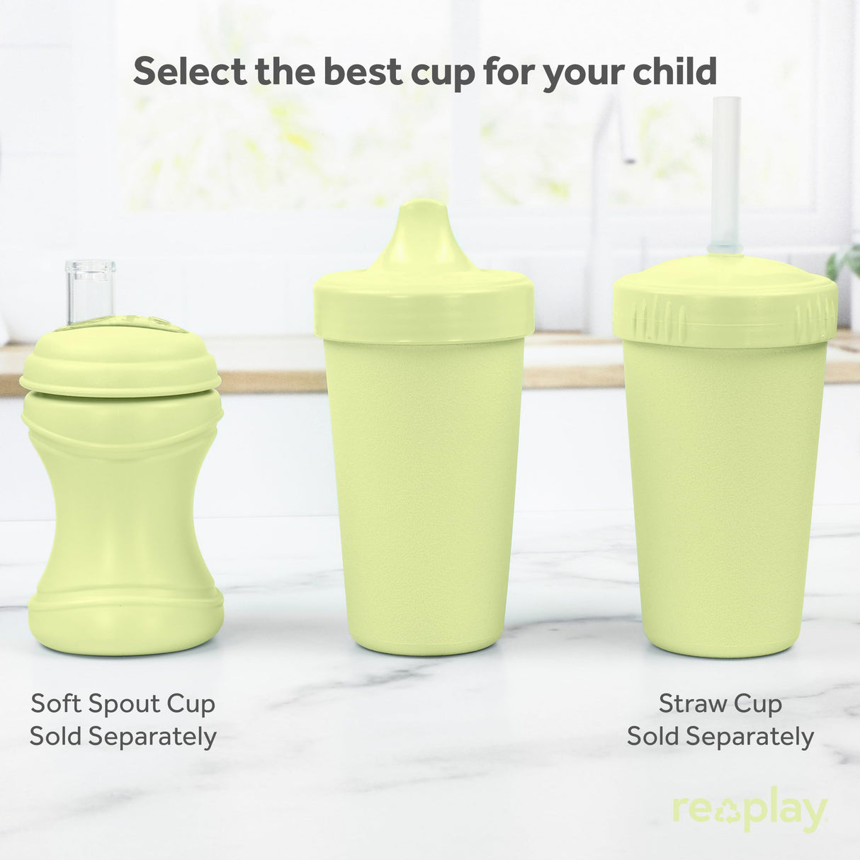 Re-Play Made in USA 10 Oz. Sippy Cups for Toddlers, Pack of 4 - Reusable Spill Proof Cups for Kids, Dishwasher/Microwave Safe - Hard Spout Sippy Cups for Toddlers 3.13" x 6.25", Desert Roses