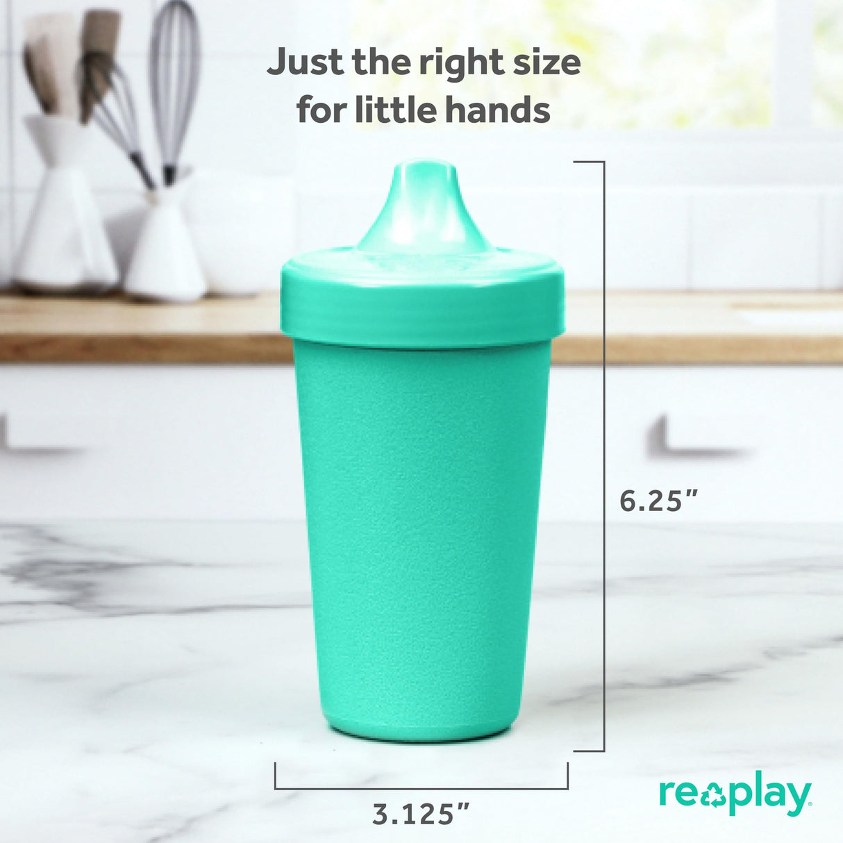 Re-Play Made in USA 10 Oz. Sippy Cups for Toddlers, Pack of 4 - Reusable Spill Proof Cups for Kids, Dishwasher/Microwave Safe - Hard Spout Sippy Cups for Toddlers 3.13" x 6.25", Desert Roses