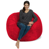 Chill Sack Bean Bag Chair: Giant 4' Memory Foam Furniture Bean Bag - Big Sofa with Soft Micro Fiber Cover - Black