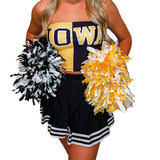 Lojobands Women's Tailgate Outfit College Two Tone Color Block Tube Top Made in USA One Size Fits Most