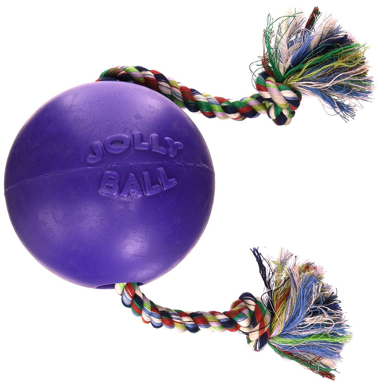 Jolly Pets Romp-n-Roll Rope and Ball Dog Toy, 8 Inches/Large, Orange