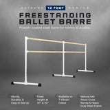 VITA Barre Portable Freestanding Double Ballet Barre, Extreme, Wood | Fixed Height, Made in USA, Home or Gym Exercise Equipment for Kids & Adults | Dance, Fitness, Pilates