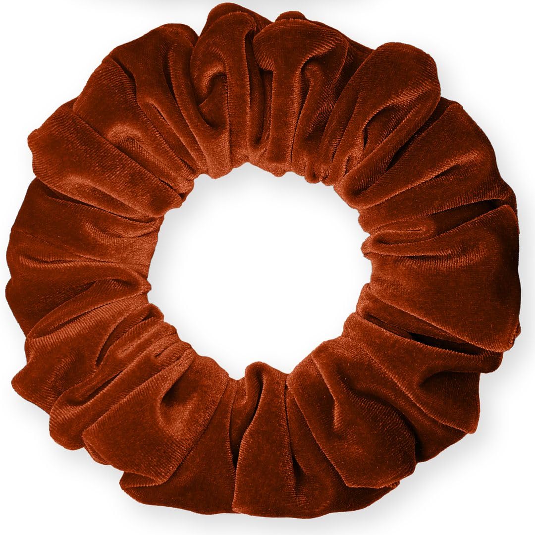 Velvet Scrunchies Jumbo Size Plush Big Ponytail Holders Thick Braided Locked Hair Big Made in the USA Green Pine