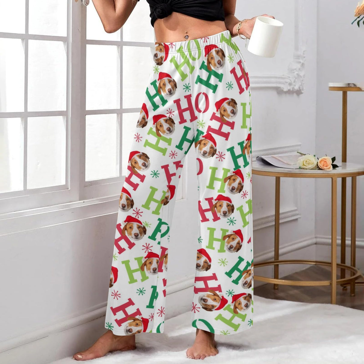 Custom Pajamas Pants with Photo for Men Women:Made in USA Personalized Pajama Trousers,Gifts for Wife Husband