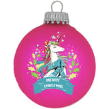 Glass Christmas Tree Ornaments - 67mm/2.625" [4 Pieces] Decorated Balls from Christmas by Krebs Seamless Hanging Holiday Decor (Frost with Blue & Silver Bethlehem Scene)