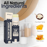 Beef Tallow Lip Balm – Natural Tallow Beeswax Chapstick – Hydrating Moisturizer Grass Fed Bison Tallow Balm Lip Care – Soothes Chapped, Dry Lips, Sensitive Skin – Long Lasting & Vitamin Rich USA-Made