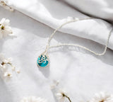 Bottled Up Designs Handmade Filigree Teardrop Necklace, Recycled Vintage Mason Jar, Sterling Silver, Eco Friendly, Made in USA, Birthday Gifts, Mothers Day, Women, Anniversary (Mason Jar Aqua)