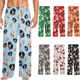 Custom Pajamas Pants with Photo for Men Women:Made in USA Personalized Pajama Trousers,Gifts for Wife Husband