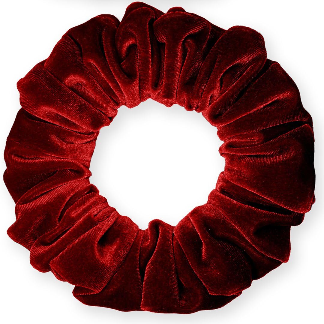 Velvet Scrunchies Jumbo Size Plush Big Ponytail Holders Thick Braided Locked Hair Big Made in the USA Green Pine
