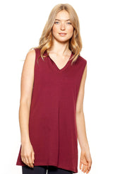 Expert Brand USA-Made Women's Lenzing Modal MoCA Sleeveless Tunic Hoodie