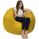 Chill Sack Bean Bag Chair: Giant 4' Memory Foam Furniture Bean Bag - Big Sofa with Soft Micro Fiber Cover - Black