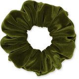 Velvet Scrunchies 3-Pack Gift Set Premium Plush Ponytail Holder Made in the USA Burgundy Forest Black