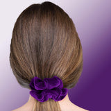 Velvet Scrunchies Premium Plush Soft Ponytail Holder Made in the USA Black