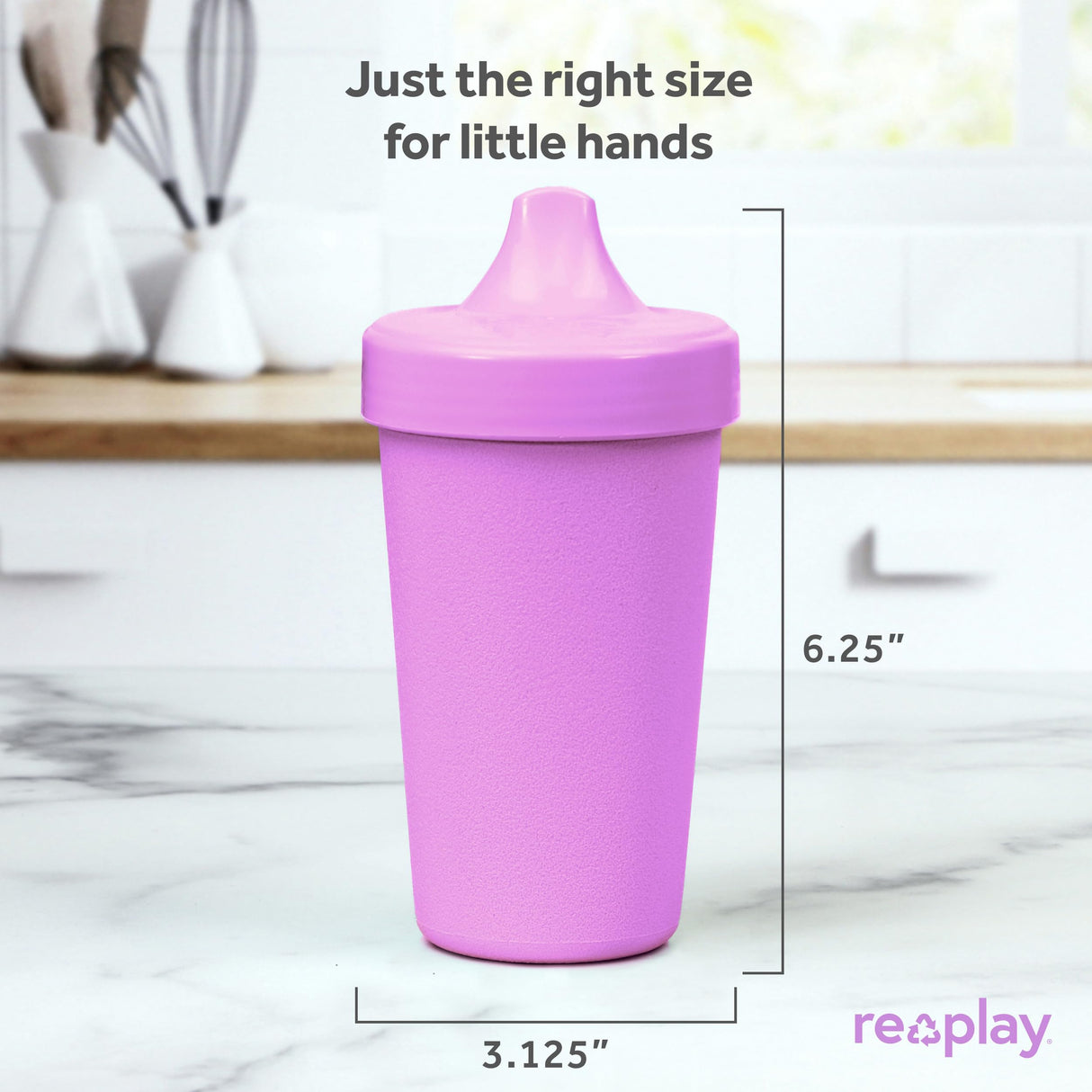 Re-Play Made in USA 10 Oz. Sippy Cups for Toddlers, Pack of 4 - Reusable Spill Proof Cups for Kids, Dishwasher/Microwave Safe - Hard Spout Sippy Cups for Toddlers 3.13" x 6.25", Desert Roses