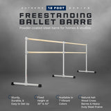 VITA Barre Portable Freestanding Double Ballet Barre, Extreme, Wood | Fixed Height, Made in USA, Home or Gym Exercise Equipment for Kids & Adults | Dance, Fitness, Pilates