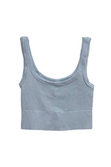 NIKIBIKI Women Seamless Vintage Chevron Ribbed Crop Top, Made in U.S.A, One Size