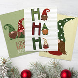 Painted Kraft Style Holiday Cards / 24 Modern Christmas Note Cards With White Envelopes / 4 5/8" x 6 1/4" Illustrated Faux Kraft Greeting Cards / 6 Cheery Winter Designs/Made In The USA