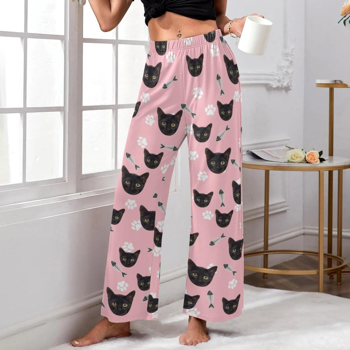 Custom Pajamas Pants with Photo for Men Women:Made in USA Personalized Pajama Trousers,Gifts for Wife Husband