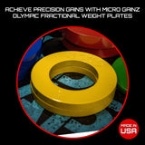 Micro Gainz Multi-Color Calibrated Fractional Weight Plates Set of 2 Pieces, Choose Set (.25LB-1LB), Designed for Olympic Barbell Weights for Strength Training, Made in USA