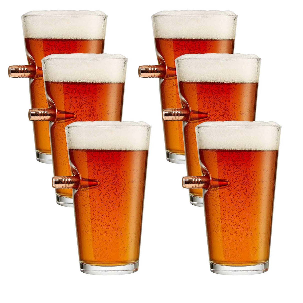 BenShot Pint Glass with Real 0.50BMG Bullet - 16oz | Made in the USA