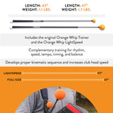 Orange Whip Distance Duo Patented & Made in USA- Lightspeed + Golf Swing Trainer Set *Made in USA*
