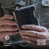 Dango Slim Minimalist Wallet for Men - RFID Blocking - Bifold, with Pen and Notebook