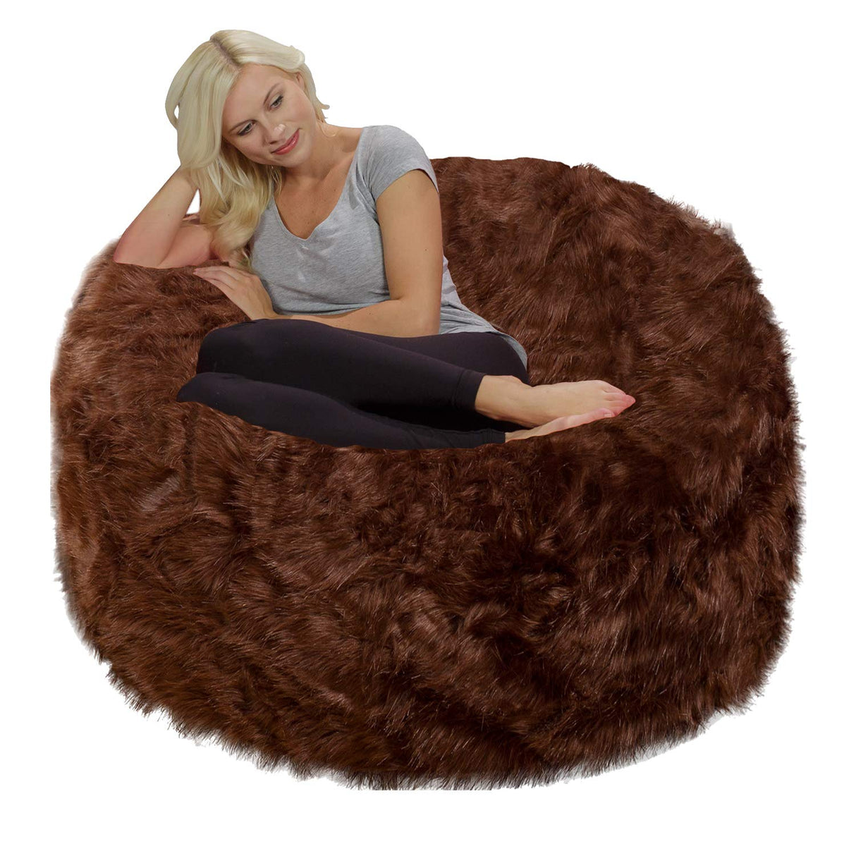 Chill Sack Bean Bag Chair: Giant 4' Memory Foam Furniture Bean Bag - Big Sofa with Soft Micro Fiber Cover - Black