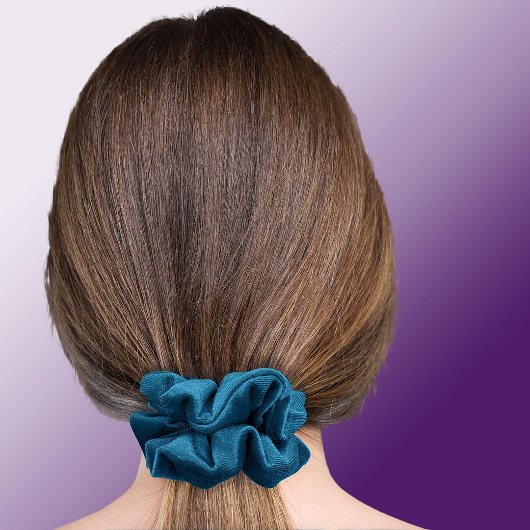 Velvet Scrunchies Premium Plush Soft Ponytail Holder Made in the USA Black