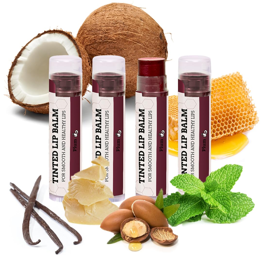 USDA Organic Lip Balm 6-Pack by Earth's Daughter Stocking Stuffers - Fruit Flavors, Beeswax, Coconut Oil, Vitamin E - Best Lip Repair Chapstick for Dry Cracked Lips - Moisturizing Lip Care